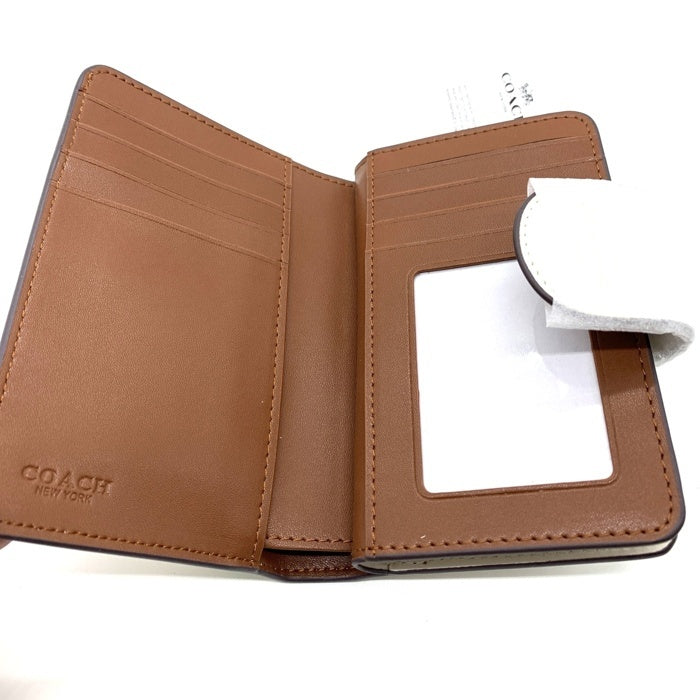COACH コーチ C4116 二つ折り財布 PVCレザー ホワイト 青りんご 福生店