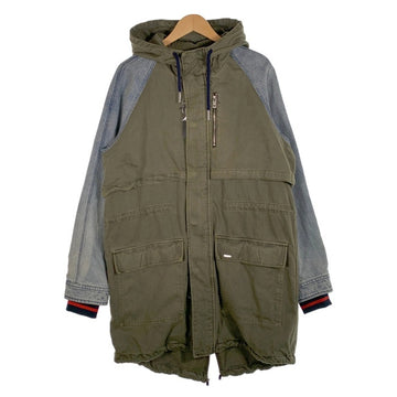 DIESEL ディーゼル 17SS D-DYNA JACKET デニム切替 モッズコート オリーブ ライトブルー Size L 福生店