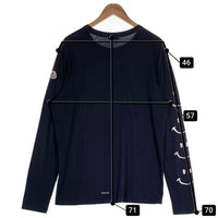 MONCLER モンクレール MAGLIA T-SHIRT M/LUNGA LS T-SHIRT AS MUCH AS YOU CAN ロンT ロングスリーブ 長袖 Tシャツ ネイビー 23997872CJNR Size L 福生店