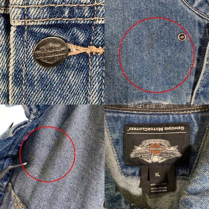 Harley-Davidson ハーレーダビッドソン バー&シールド デニムジャケット バック 刺繡ロゴ ライトブルー Size XL 福生店