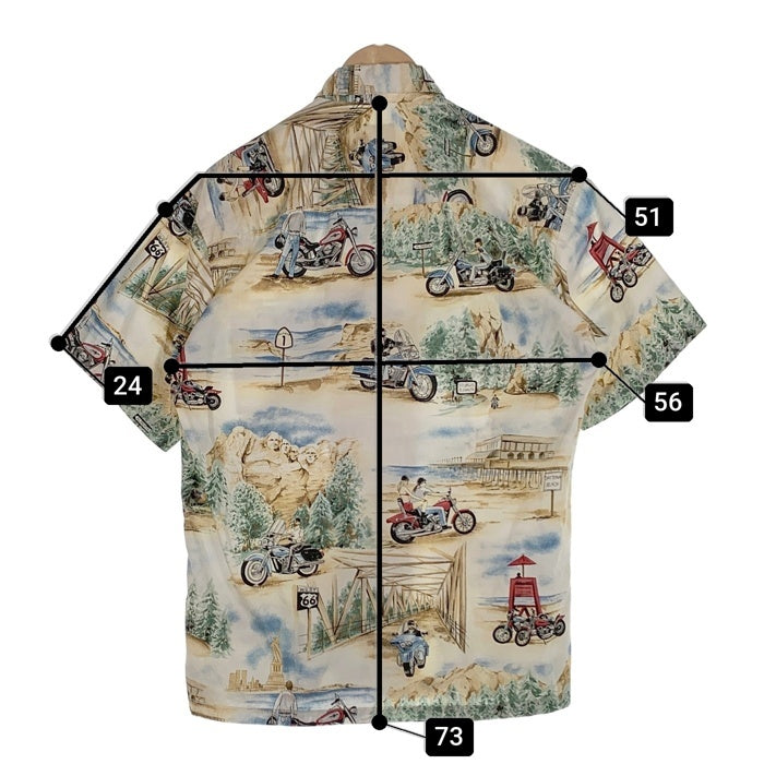 Harley-Davidson ハーレーダビッドソン コットン アロハシャツ 半袖 総柄プリント Size S 福生店