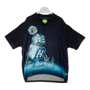 HUF ハフ アイスダイス オープンカラーシャツ ブラック sizeL 瑞穂店