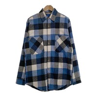 90's BIG MAC ビッグマック バッファローチェック フランネルシャツ ブルー USA製 94年 Size M-R 福生店