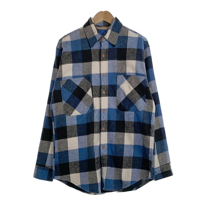 90's BIG MAC ビッグマック バッファローチェック フランネルシャツ ブルー USA製 94年 Size M-R 福生店