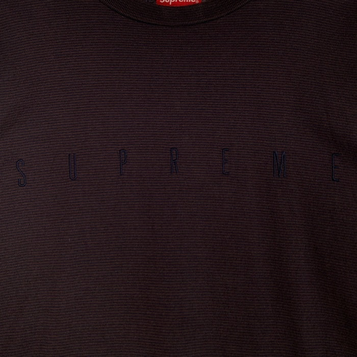 SUPREME シュプリーム 刺繡ロゴ ボーダー ロングスリーブTシャツ ネイビー Size M 福生店