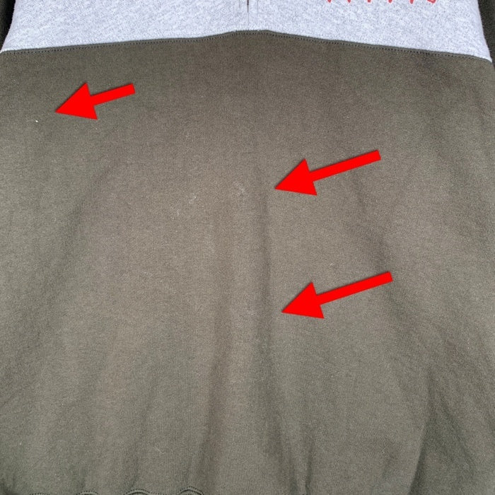 DELUXE WEAR デラックスウエア 雪柄 ハーフジップ スウェットトレーナー オリーブ Size XL 福生店