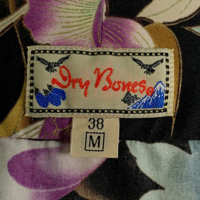 Dry Bones ドライボーンズ オープンカラー コットンシャツ ブラック 和柄 鯉 Size M 福生店
