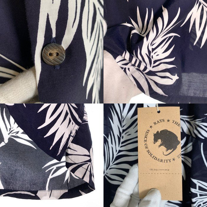 RATS ラッツ 25SS ALOHA S/S SHIRT アロハシャツ 半袖 ネイビー コットン レーヨン 25’RS-0507 Size M 福生店