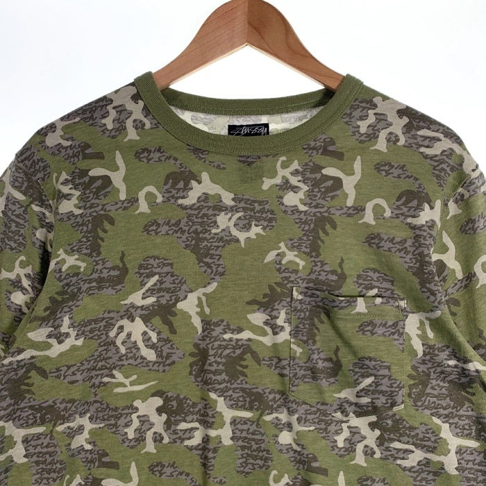 00's STUSSY ステューシー カモフラージュプリント ポケットTシャツ グリーン Size M 福生店