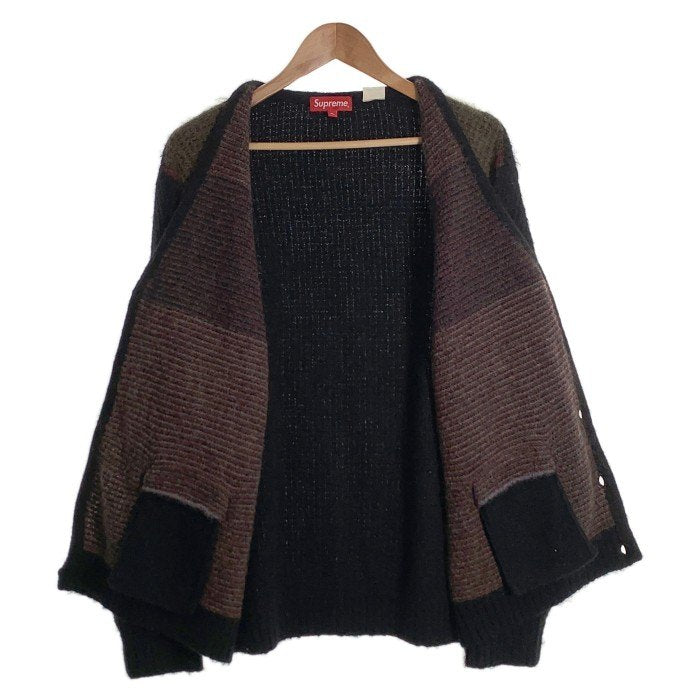 SUPREME シュプリーム 22SS Brushed Grid Cardigan ブラッシュドグリッド モヘアカーディガン ブラック マルチ Size XL 福生店