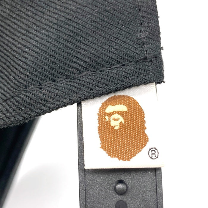 A BATHING APE アベイシングエイプ 24karats トゥエンティーフォーカラッツ New Era ニューエラ サル刺繍 型押し 9FIFTY キャップ 帽子 ブラック×ゴールド sizeF -2 瑞穂店