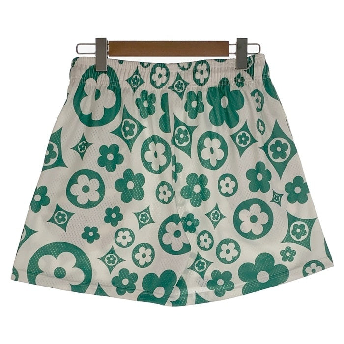 BRAVEST STUDIOS ブレイベストスタジオ フラワープリント メッシュ ショートパンツ ホワイト グリーン Size L 福生店