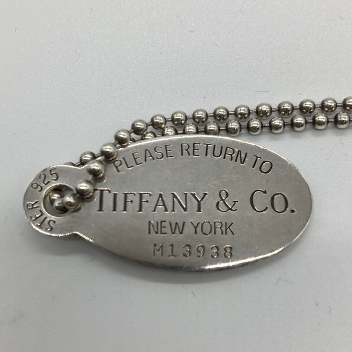 Tiffany ティファニー リターントゥ オーバルタグ ネックレス ボールチェーン SILVER 925 86cm 瑞穂店