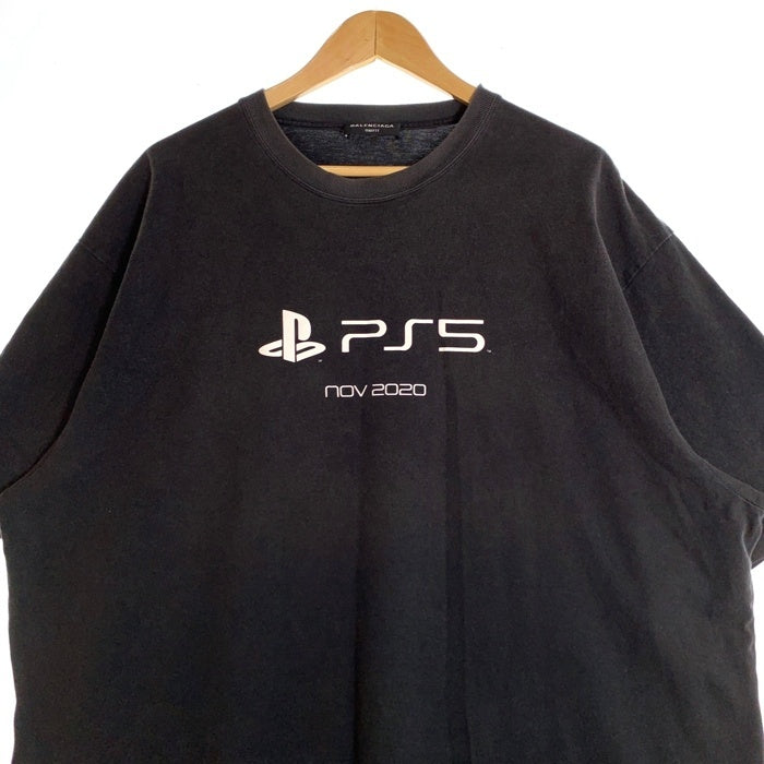 BALENCIAGA バレンシアガ 21AW PS5 ロゴプリント オーバーサイズTシャツ ブラック 651795 TKVF3 Size XL 福生店