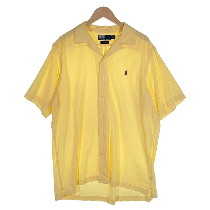 Polo by Ralph Lauren ポロラルフローレン CURHAM リネン コットン オープンカラーシャツ 半袖 イエロー Size L 福生店