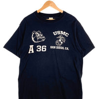 BUZZ RICKSONS バズリクソンズ A36 USMC プリントTシャツ ブラック Size L 福生店