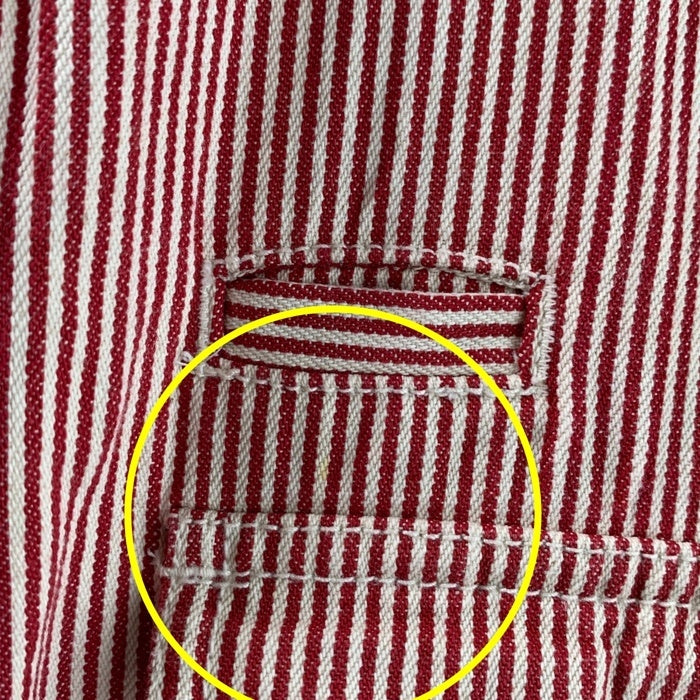 BEN DAVIS ベン デイビス ヒッコリー 半袖 シャツ レッド Size L 福生店