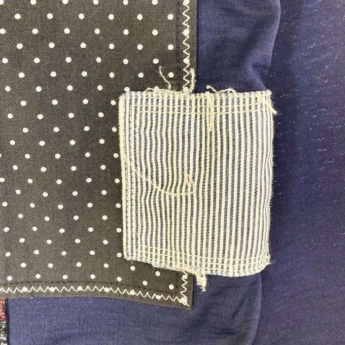 COMME des GARCONS HOMME コムデギャルソンオム HN-T015 AD2014 ウール フランネルパッチワーク カーディガン ネイビー sizeS 瑞穂店