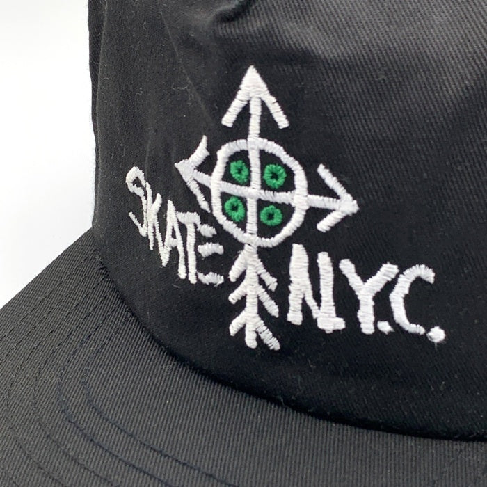 80-90's SKATE N.Y.C. スケートニューヨークシティ 刺繡 5パネルキャップ ブラック 福生店