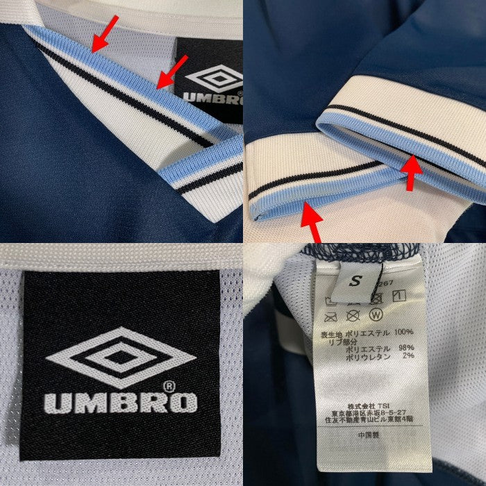 UMBRO アンブロ NICK GEAR ニックギア LHP ゲームシャツ 長袖 ネイビー ホワイト 784-4230267 Size S 福生店
