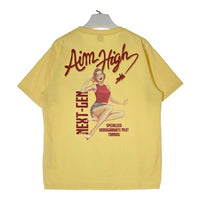 AVIREX アヴィレックス 6113297 Aim High ピンナップガール バックプリント Ｔシャツ イエロー sizeL 瑞穂店