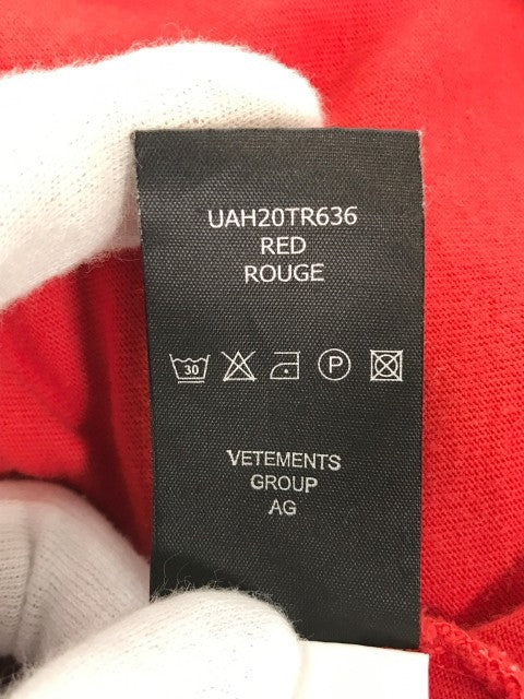 VETEMENTS ヴェトモン 19AW Back Barcode Patch Over Size Tee バックバーコード オーバーサイズTシャツ レッド Size S 福生店