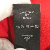 VETEMENTS ヴェトモン 19AW Back Barcode Patch Over Size Tee バックバーコード オーバーサイズTシャツ レッド Size S 福生店
