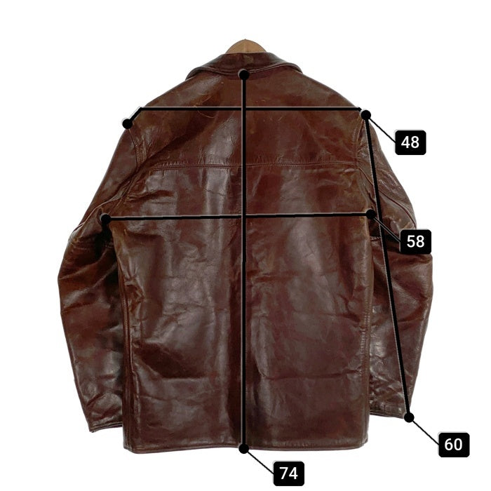 AEROLETHER エアロレザー ホースハイド カーコート レザージャケット ブラウン アルパカライナー スコットランド製 Size 36 福生店