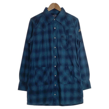 TMT ティーエムティー 15AW シャドーチェック ウエスタン ロングフランネルシャツ ブルー TSH-F15EC04 Size L 福生店