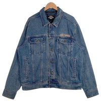 Harley-Davidson ハーレーダビッドソン バー&シールド デニムジャケット バック 刺繡ロゴ ライトブルー Size XL 福生店
