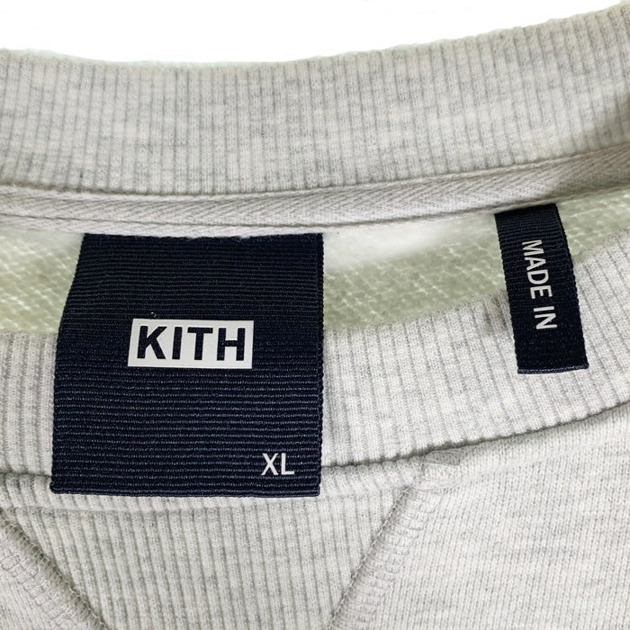 KITH キス クルーネックスウェットトレーナー ワッペン 前V アッシュグレー Size XL 福生店