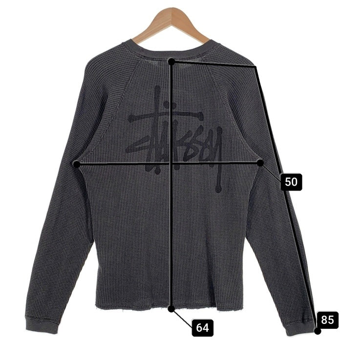 STUSSY ステューシー 24AW Raglan Thermal Basic Stock サーマル ロンT ロングスリーブ 長袖 Tシャツ チャコール Size S 福生店