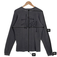 STUSSY ステューシー 24AW Raglan Thermal Basic Stock サーマル ロンT ロングスリーブ 長袖 Tシャツ チャコール Size S 福生店