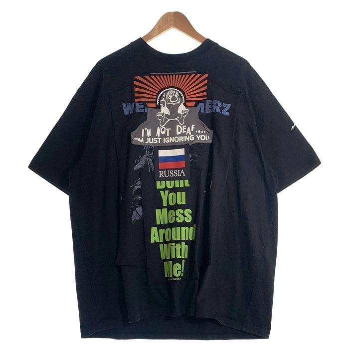 VETEMENTS ヴェトモン Black Russia Patchwork Oversized T-Shirt パッチワーク 半袖 Tシャツ ブラック UAH19TR329 Size XS 福生店