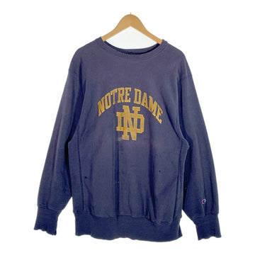 Champion チャンピオン REVERSE WEAVE リバースウィーブ NOTRE DAME ノートルダム クルーネックスウェットトレーナー ネイビー Size L 相当 福生店