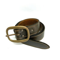 MOTO モト leather & silver moto solid brass バックル レザーベルト ブラウン size2 瑞穂店