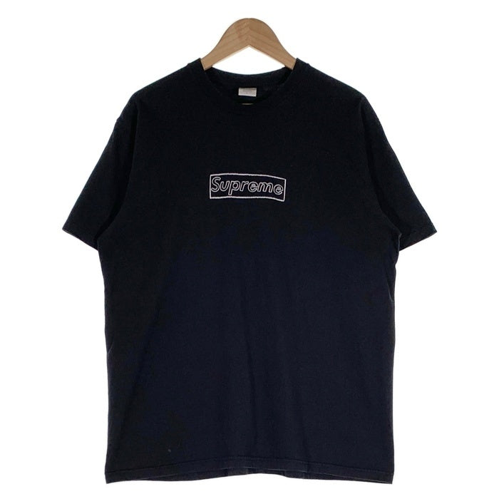 SUPREME シュプリーム 21SS KAWS Chalk Logo Tee カウズ チョークロゴ プリントTシャツ ブラック Size L 福生店