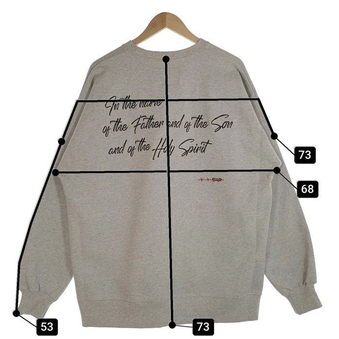 EXAMPLE エグザンプル 22SS GBTG LOGO CREWNECK プリント クルーネックスウェットトレーナー グレー Size XL 福生店