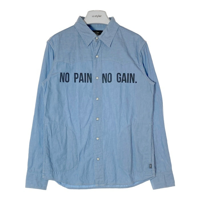 CHALLENGER チャレンジャー NO PAIN NO GAIN WESTERN SHIRT シャンブレー ウェスタンシャツ ブルー sizeL 瑞穂店