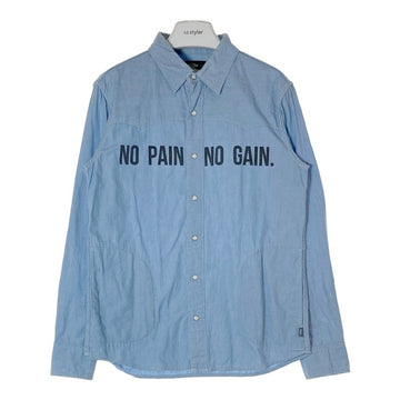 CHALLENGER チャレンジャー NO PAIN NO GAIN WESTERN SHIRT シャンブレー ウェスタンシャツ ブルー sizeL 瑞穂店