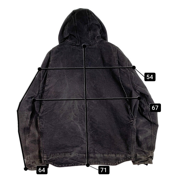 Carhartt カーハート Sherpa Lined Jacket ダック シェルパラインド ジャケット 内ボア J141 刺繡 ワッペン ブラック Size L-R 福生店