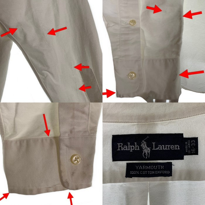 Ralph Lauren ラルフローレン YARMOUTH ボタンダウン オックスフォードシャツ ホワイト Size 16-33 福生店
