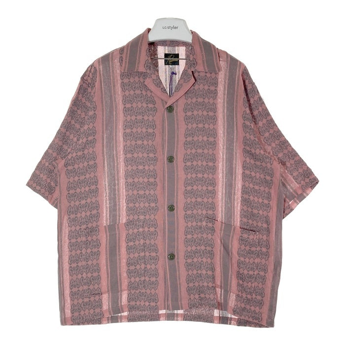 Needles ニードルズ 23SS Cabana Shirt カバナシャツ 開襟 半袖 ジャカード ピンク グレー MR242 Size L 瑞穂店