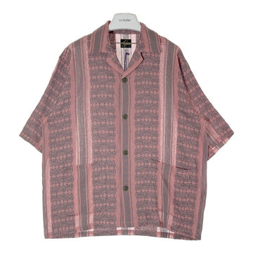 Needles ニードルズ 23SS Cabana Shirt カバナシャツ 開襟 半袖 ジャカード ピンク グレー MR242 Size L 瑞穂店