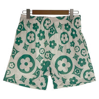 BRAVEST STUDIOS ブレイベストスタジオ フラワープリント メッシュ ショートパンツ ホワイト グリーン Size L 福生店
