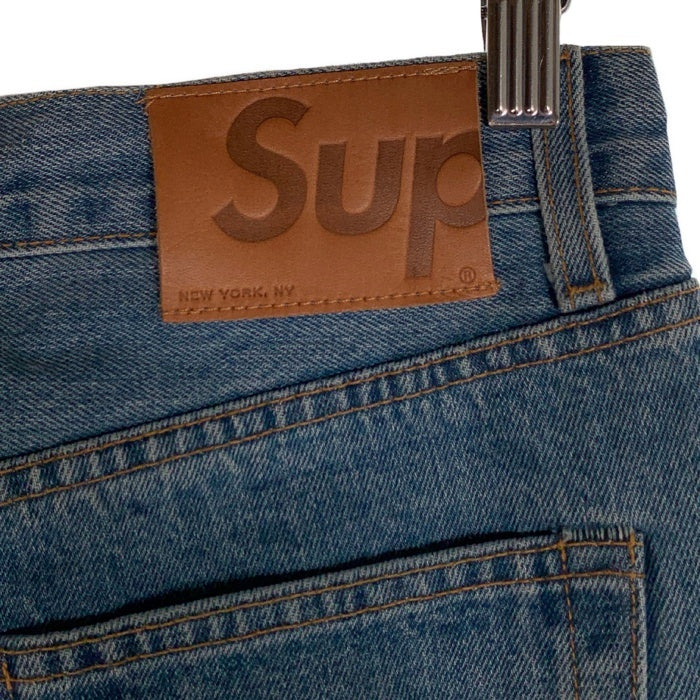 SUPREME シュプリーム Stone Washed Slim Jean ストーンウォッシュ スリムジーンズ デニムパンツ ライトブルー USA製 Size 30 福生店