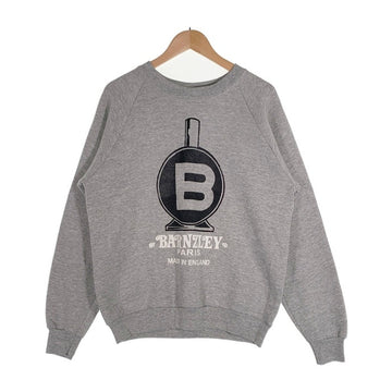 80's BARNZLEY PARIS プリント クルーネックスウェットトレーナー グレー アイルランド製 SCREEN STARS Size M 福生店