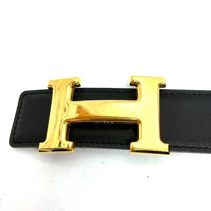 HERMES エルメス コンスタンス リバーシブル Hベルト ゴールド金具 ブラックxブラウン size60 瑞穂店