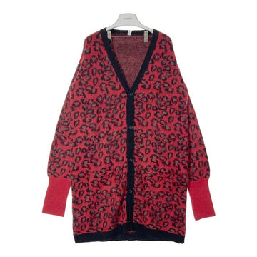 glamb グラム レオパード ロングニットカーディガン レッド GB16AT/KNT09 Size 3 瑞穂店