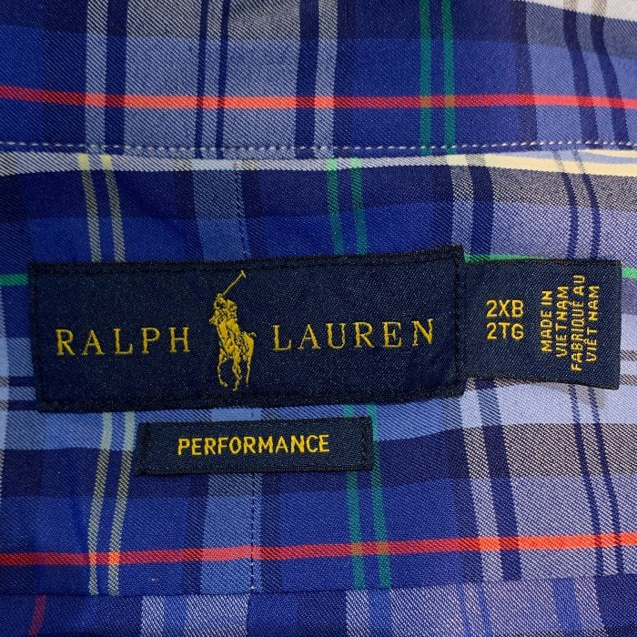 RALPH LAUREN ラルフローレン ボタンダウンチェックシャツ ブルー Size 2XB 福生店